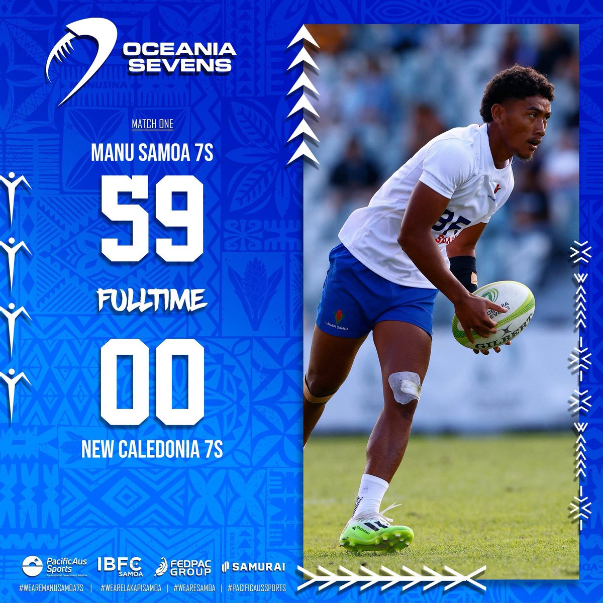 Manusina7s's tweet photo. #Oceania7s

Manu Samoa 7s kick off with a strong first win over New Caledonia! 💪🏽🇼🇸🌊🏉

Up next: Kiribati at 4:08 PM.

#WeAreManuSamoa7s | #WeAreLakapiSamoa | #WeAreSamoa https://t.co/Y4S3tl6CKD