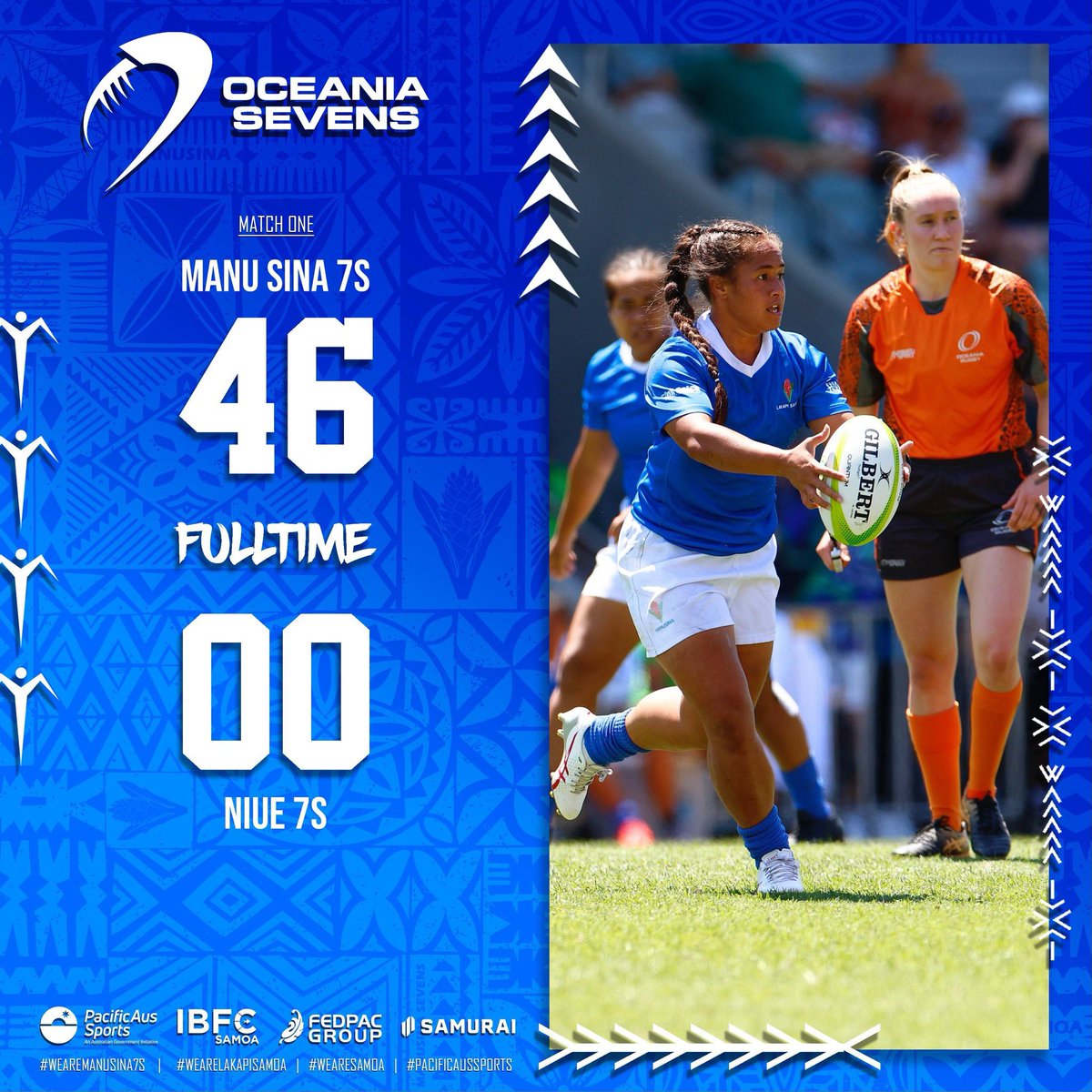 Manusina7s's tweet photo. #Oceania7s 

Manusina 7s secured a solid win over Niue 7s.

Up next : American Samoa; 6.42pm

#WeAreManusina7s | #WeAreLakapiSamoa | #WeAreSamoa | #PacificAusSports https://t.co/zbdctXwmgk