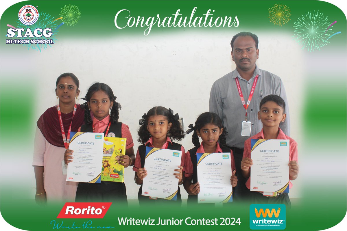 STACG_School's tweet photo. Writewiz Junior Contest 2024 - Winners
#writewiz #rorito #handwriting #iamstacg #tenkasi #tirunelveli https://t.co/HanB6IeoJY
