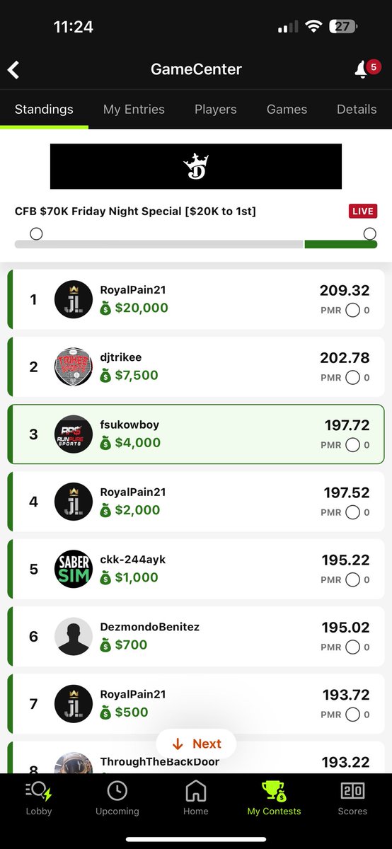 coachdrew151's tweet photo. Not a bad hit after listening to the @RunPureSports Free show today that broke down tonight’s games games at the end. Can’t wait for tomorrow. Thanks @ukillbillwalsh @BryceMauro @TravisMangone @BigT44DFS https://t.co/ZdJOril7ah