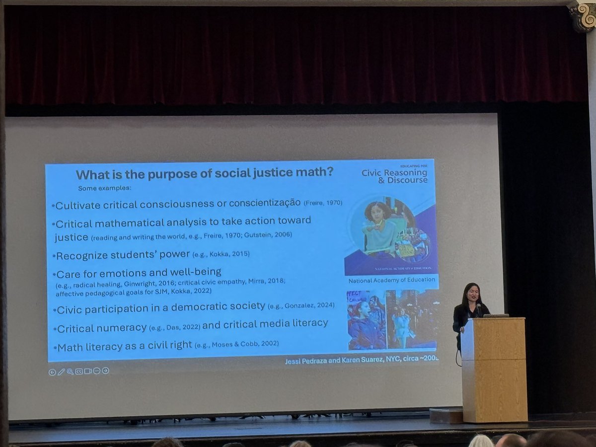 sandyraman's tweet image. @karikokka delivering a powerful keynote @CAMathCouncil this evening! #socialjusticemath #meaningfulmath.