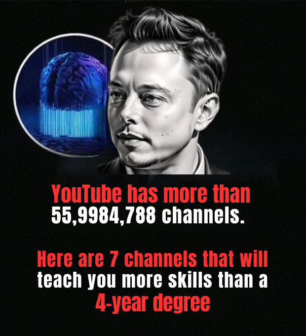 LearnWithBishal's tweet photo. I’ve gained more practical knowledge from YouTube than years of formal education.

Yet, 95% of people miss the best channels.

Here are 7 channels to master skills that surpass traditional education:

[🔖 Don’t miss #2!] https://t.co/RFkNcPy7ph