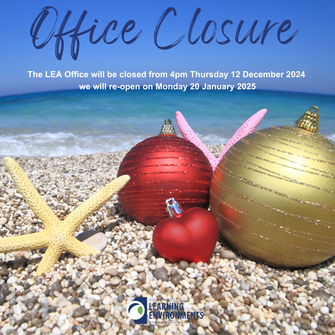 Le_Australasia's tweet photo. 🎄OFFICE CLOSURE NOTICE FROM LEA🎄

🛑Our office will be closed from 4 pm on Thursday 12 December 2024 and will reopen on Monday 20 January 2025. 

#OfficeClosure #LEAConference2025 #LEADawards #2025Odyssey #LEAConferences #2025LEADAwards #EarlyBird #Conference2025 https://t.co/Yr6jlHMO4q