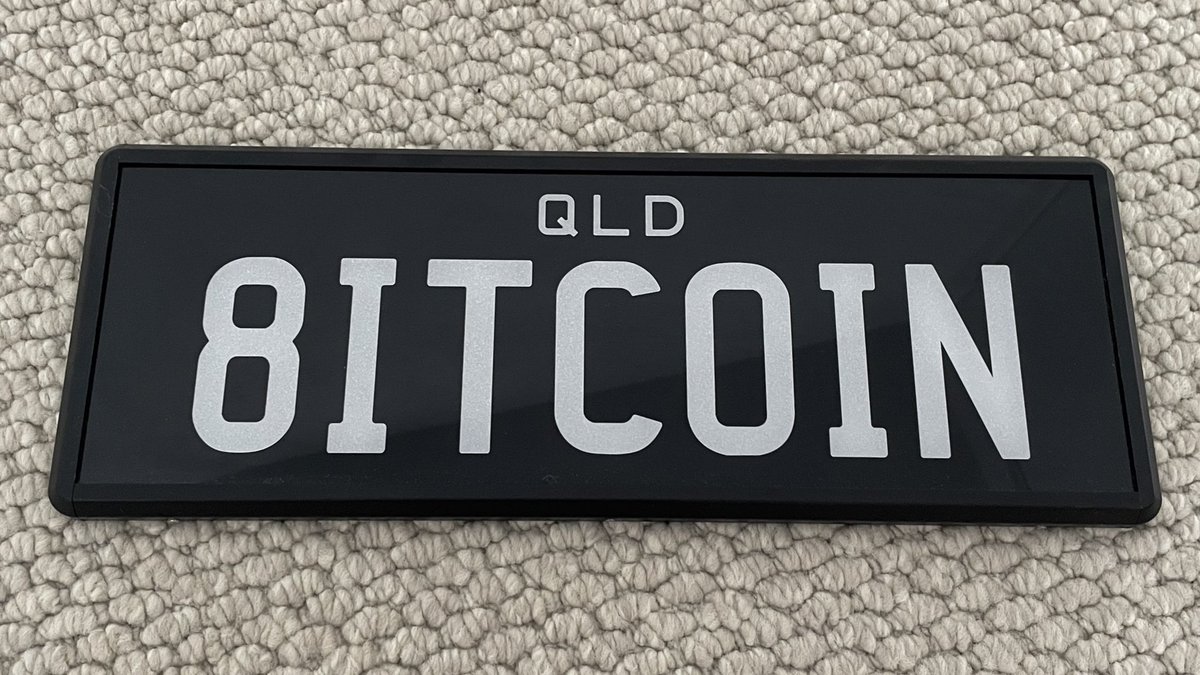 Nothing says crypto retail mania better than a bitcoin number plate.