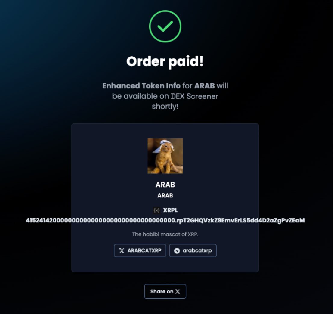 ArabCatXRP's tweet photo. DEXSCREENER updated ⏳ https://t.co/szuMzmbfLX