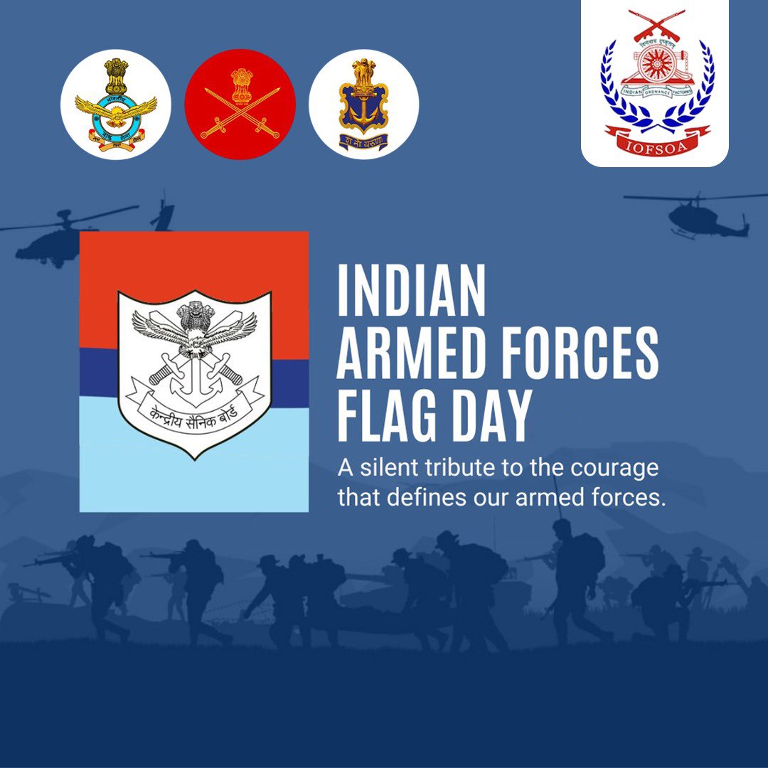 Surajfarmer's tweet photo. 🇮🇳 Saluting Our Heroes on Armed Forces Flag Day!
Today, we honor the bravery, sacrifice, and dedication of our Armed Forces. Let’s stand together in gratitude and contribute to their welfare. #Jai Hind!
#ArmedForcesFlagDay #SaluteToHeroes #IOFSOA #IOFSOfficerAssociation https://t.co/5Pg7lqUQQD