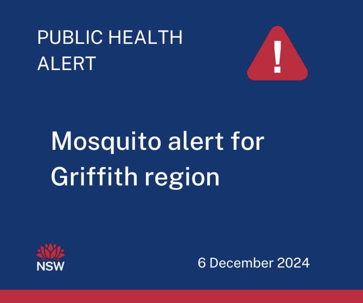 Take steps to avoid mosquitoes in western NSW following the detection of Japanese encephalitis virus in Griffith health.nsw.gov.au/news/Pages/202… 🦟