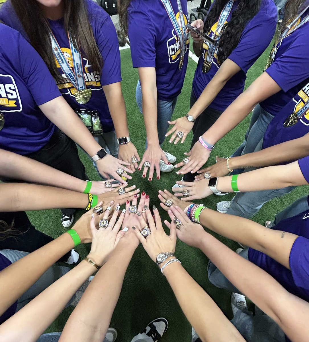 Nothing tops the feeling of FIRST WINNING STATES with my best friends but then getting to celebrate again as we got our rings during an ESPN basketball game! 💜💜💛💛 <a href="/MVASoftball/">MVA Softball</a> <a href="/Tampa_mustangs/">Tampa Mustangs_Affrunti/Hancock</a>