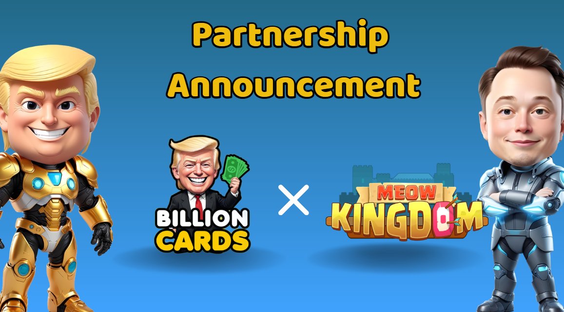 billion_cards's tweet photo. 🐾✨ Exciting Partnership Announcement! ✨🐾

Hey Billionaires, Billion Cards is thrilled to join forces with Meow Kingdom! 🌟 Dive into this enchanting feline realm, where adorable companions and exclusive surprises await. 🐱💼

Stay tuned for special events, collaborations, and purr-fect rewards as we bring the magic of Meow Kingdom into your empire-building adventure! 🚀💎

Let’s explore the Kingdom of Cats together! 🐾👑 

#BillionCards #MeowKingdom #NewPartnership