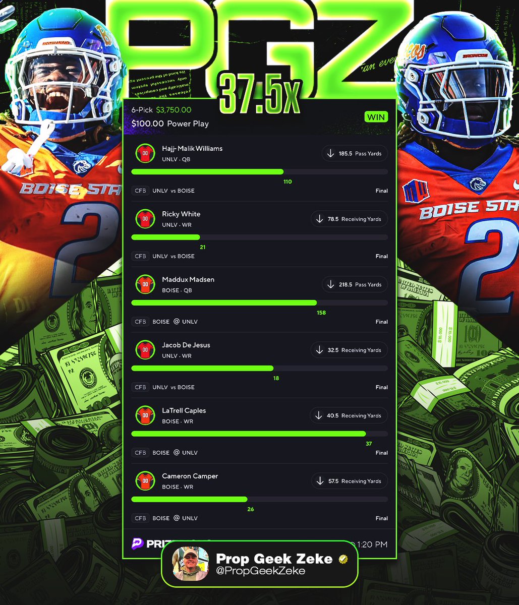 PropGeekZeke's tweet photo. OH MY GOD 37.5x 🤯☢️

$250 to someone who LIKES❤️⤵️

FIRST PREMIUM TO SMACK 6 MAN POWER?! 🚀

all my slips here⬇️

https://t.co/j7P2BR8F7Z https://t.co/vJK74FMlFU