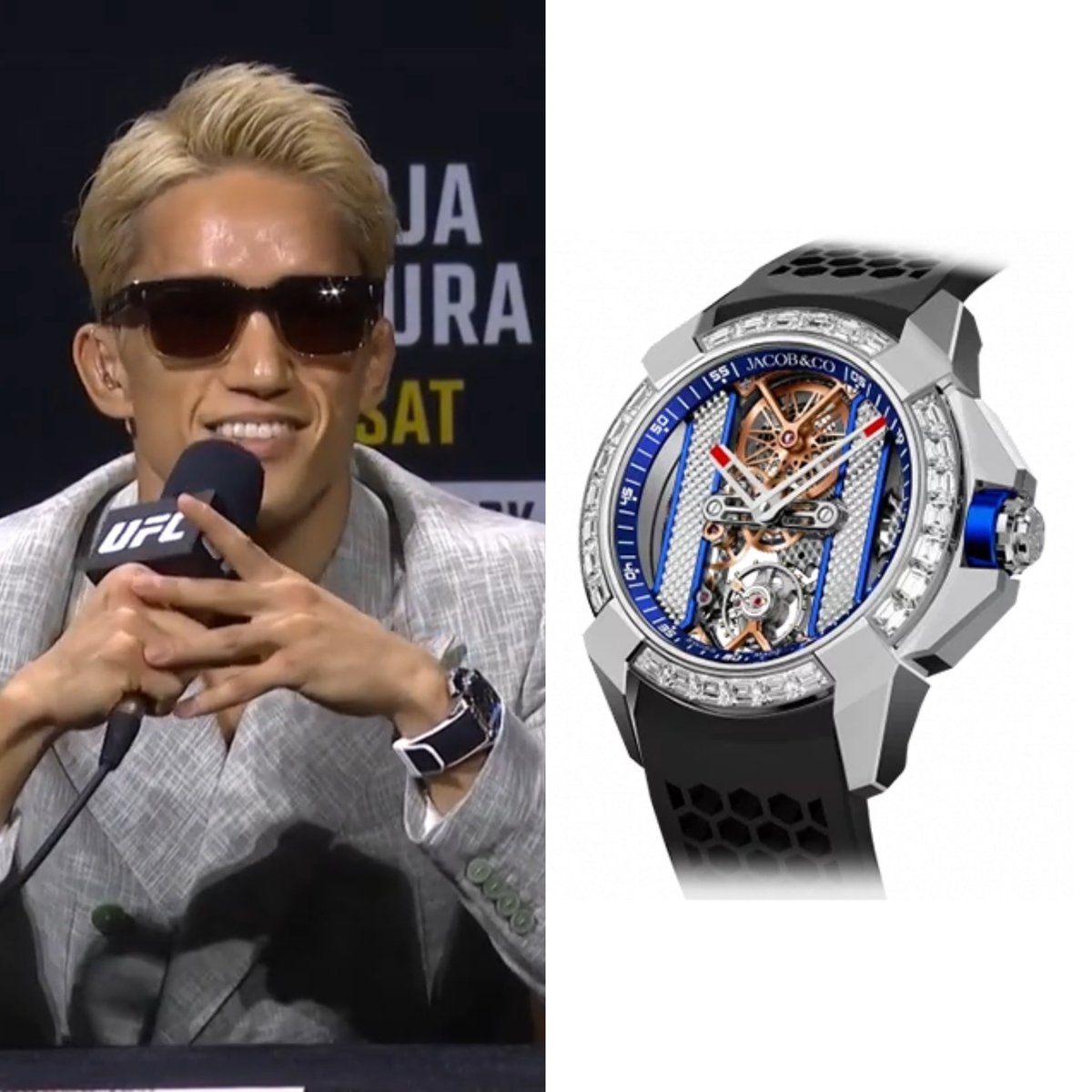 朝倉海 Jacob&Co. エピックX バゲット 定価:約2112万円