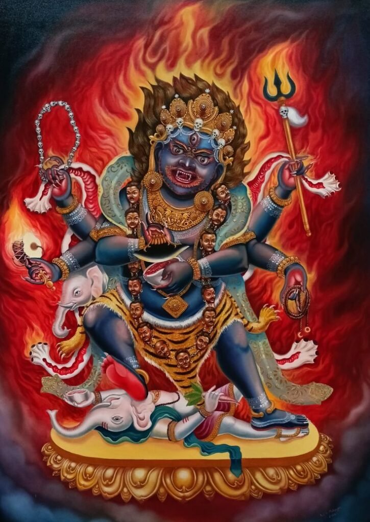 PandeRakshith's tweet photo. @TheRajarshi pranam guruji. I'm intrigued in knowing why bhairava is standing on lord Ganesha in the pic you uploaded recently. I hope in your busy schedule you can shine light on this. Thank you 🙏🏽 https://t.co/8DNbsndz1S