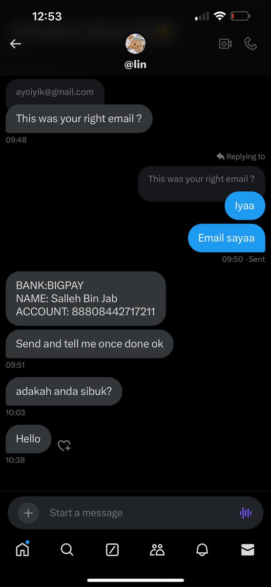 itsyoungmir's tweet photo. Guys please jaga2 okayy, if korang nampak je this account dengan details account bank nama tu stop texting &amp; block je cuz scammers everywhere yaa ! 

#TAEYANG #태양 #TAEYANG2024TOUR #THELIGHTYEAR #TAEYANGinKL #TAEYANGinMY #THEBLACKLABEL #THELIGHTYEARinKL #TAEYANG2024TOURinKL https://t.co/Vp40ssjs8u