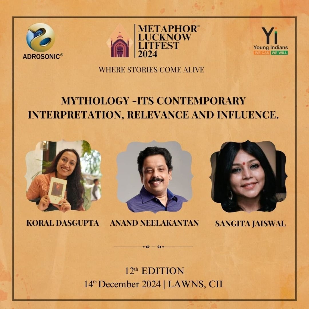 KoralDasgupta's tweet photo. Lucknow calling!
#Repost @metaphorlucknowlitfest
• • •
Join us as we explore a contemporary interpretation of mythology, its relevance and influence.
#metaphorlucknowlitfest #mllf #lucknow #author #writer #books https://t.co/4cePeirER1