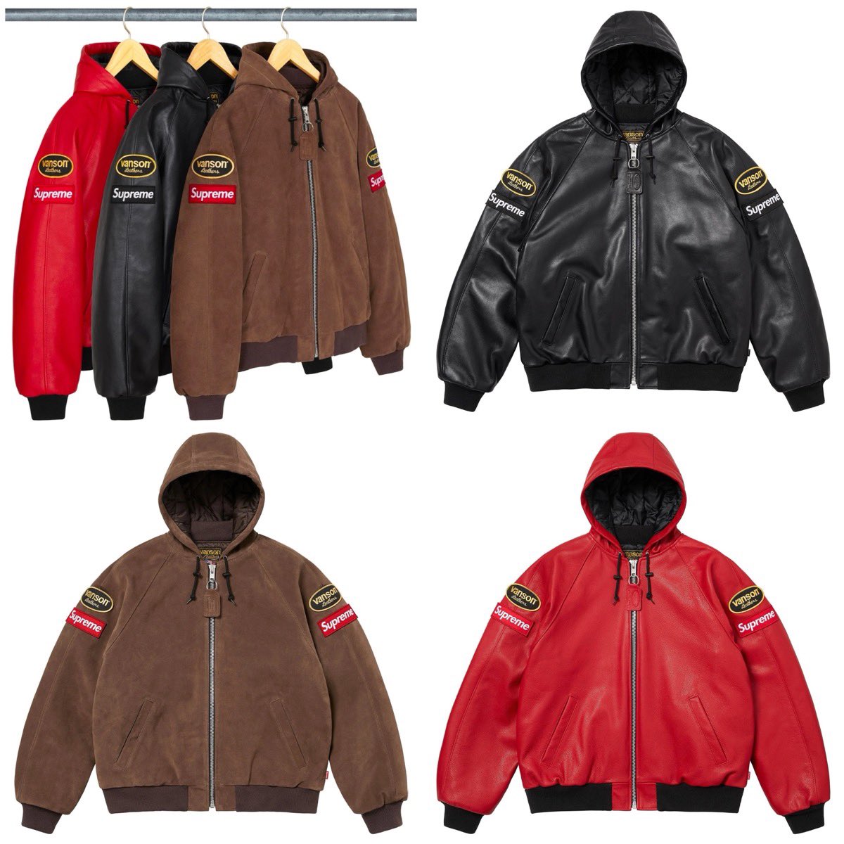 Supreme 24FW Week17に Vanson Leathers® Hooded Work Jacket が登場