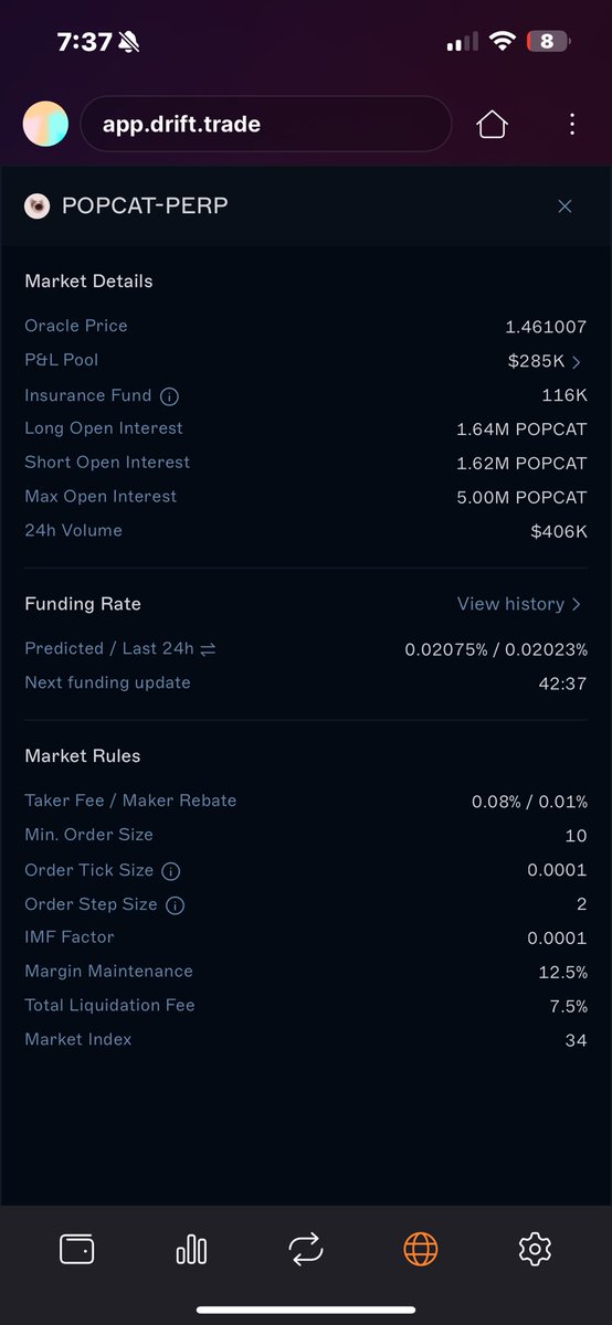 KingApeDefi's tweet photo. @DriftProtocol oracle lag is not helping 🫣🤕fix.  Wen fix? https://t.co/nGrxszSzh1