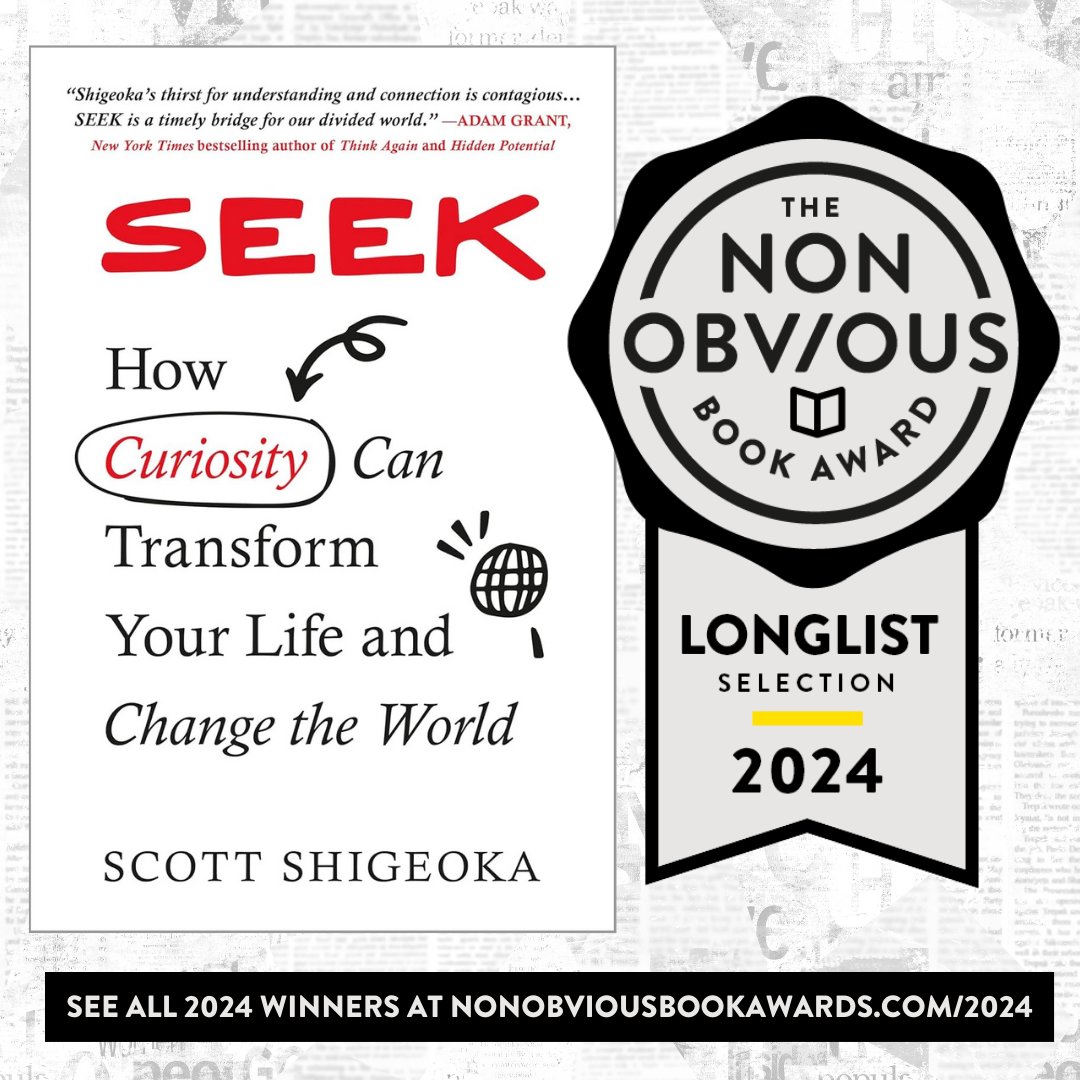Rohit Bhargava (@rohitbhargava) on Twitter photo Congratulations to <a href="/scottshigeoka/">Scott Shigeoka</a> and the entire team at <a href="/HachetteBooks/">Hachette Books</a> for Seek being selected for the 2024 Non-Obvious Book Awards Longlist. @non_obvious #nonobviousbookawards Congratulations to <a href="/scottshigeoka/">Scott Shigeoka</a> and the entire team at <a href="/HachetteBooks/">Hachette Books</a> for Seek being selected for the 2024 Non-Obvious Book Awards Longlist. @non_obvious #nonobviousbookawards