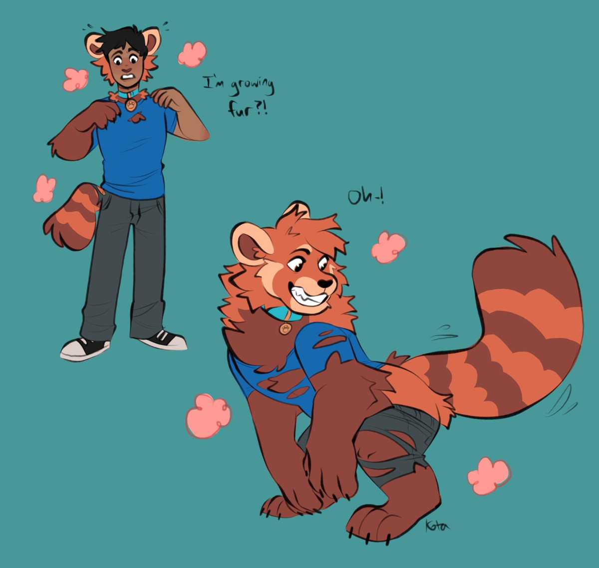 It’s a shame about the clothes, but isn’t being transformed into a giant red panda way better?