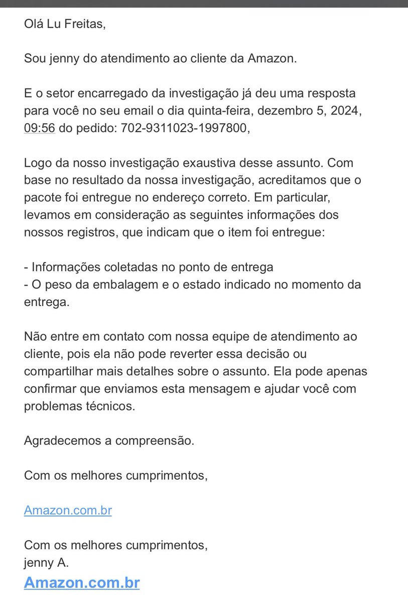 FreitasLRD's tweet photo. que raiva,  perdem a entrega e falam que a prova que eles tem são as “informações coletadas” e o “peso” da embalagem mds. como que não tem a assinatura de quem pegou 

@amazonbrasil https://t.co/ZF74afRIYn