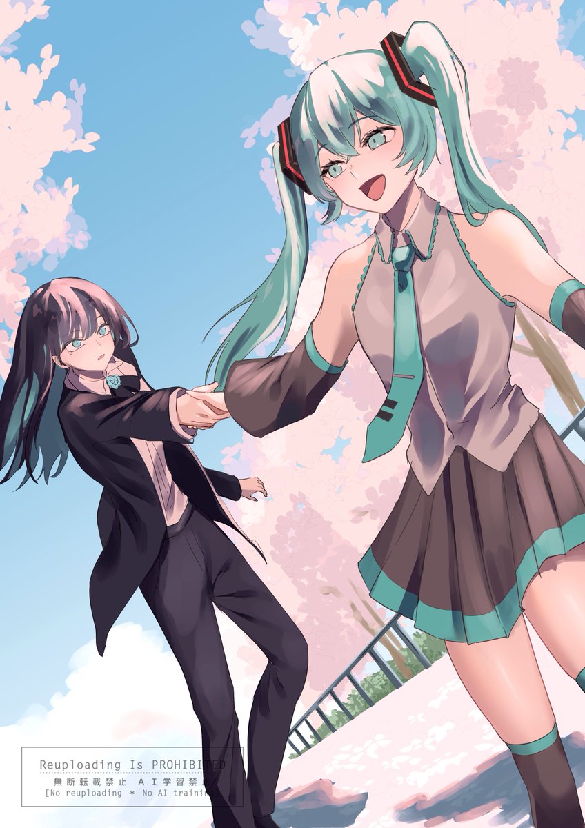 tukuno_tuki's tweet photo. 桜日和とタイムマシン
 #Adoart  #illustration https://t.co/kVGYumhfUD