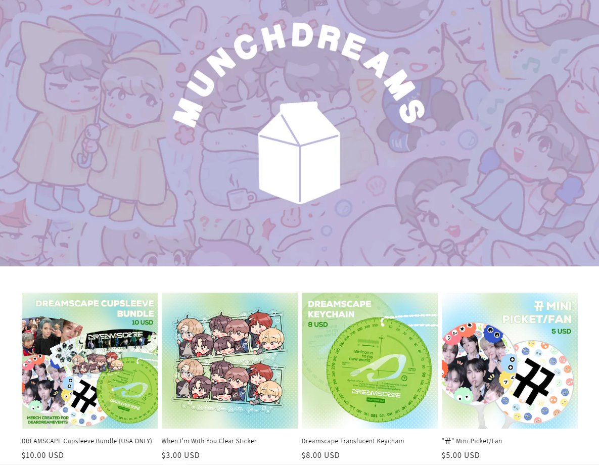 munchdreams's tweet photo. Merch designed by me from the recent cupsleeve event will be up in my site until Christmas! If you're also going to Jingleball Chicago for dream on Dec. 9th, I'll be there and you can pick up any of the items available before the concert 💚
https://t.co/GTxkTlVaDC https://t.co/fcVQmerX7Q