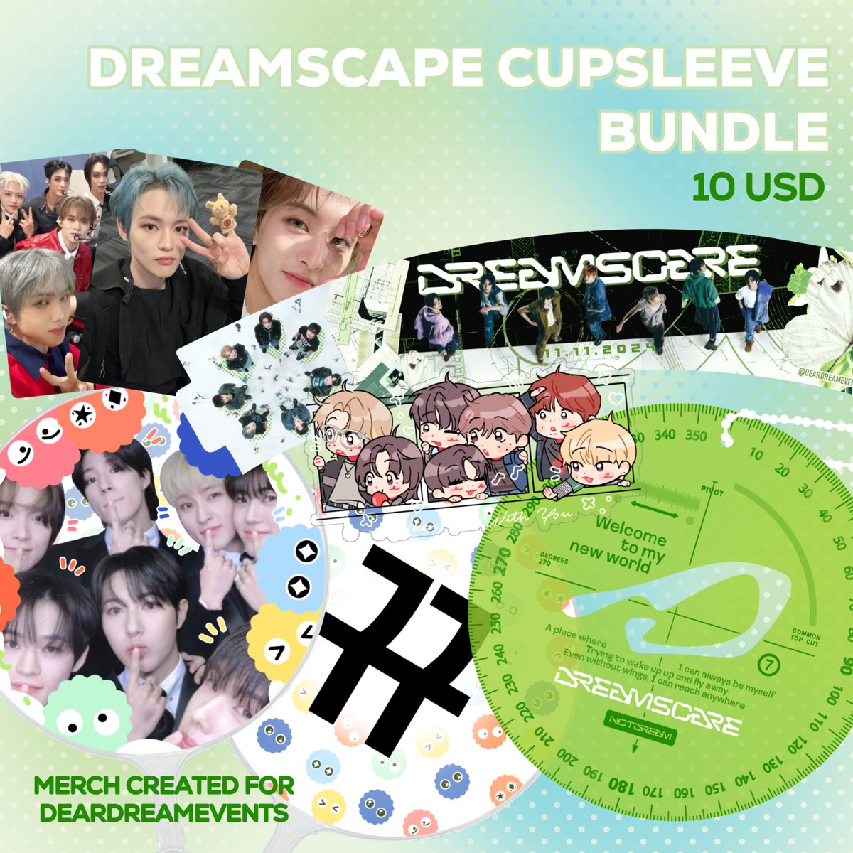 munchdreams's tweet photo. Merch designed by me from the recent cupsleeve event will be up in my site until Christmas! If you're also going to Jingleball Chicago for dream on Dec. 9th, I'll be there and you can pick up any of the items available before the concert 💚
https://t.co/GTxkTlVaDC https://t.co/fcVQmerX7Q