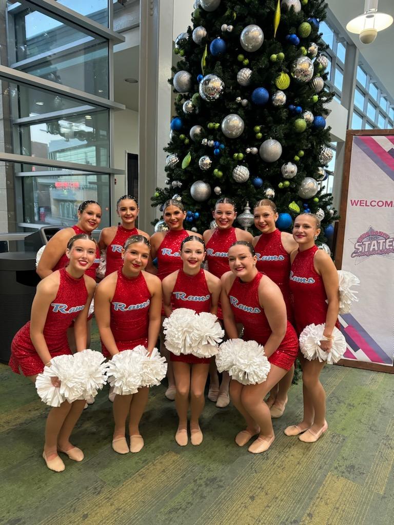 DBQSeniorRams's tweet photo. Rams Dance team competed today in Des Moines.  Just waiting for the scores and awards....way to go team! https://t.co/YCssWowKgY