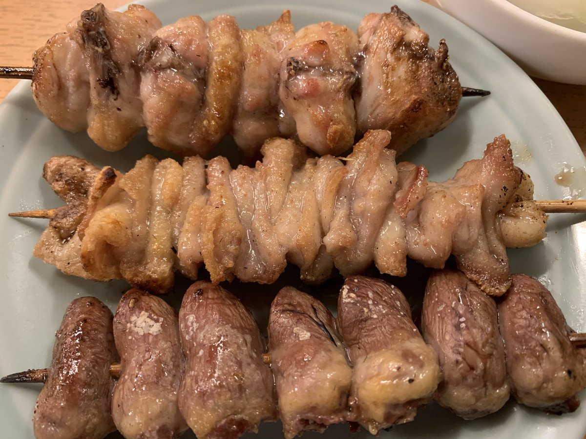 ItZ3a's tweet photo. 焼鳥森本@渋谷。はつがとても良かったです。焼き具合がレベル高い。 https://t.co/lXYtuVr05M