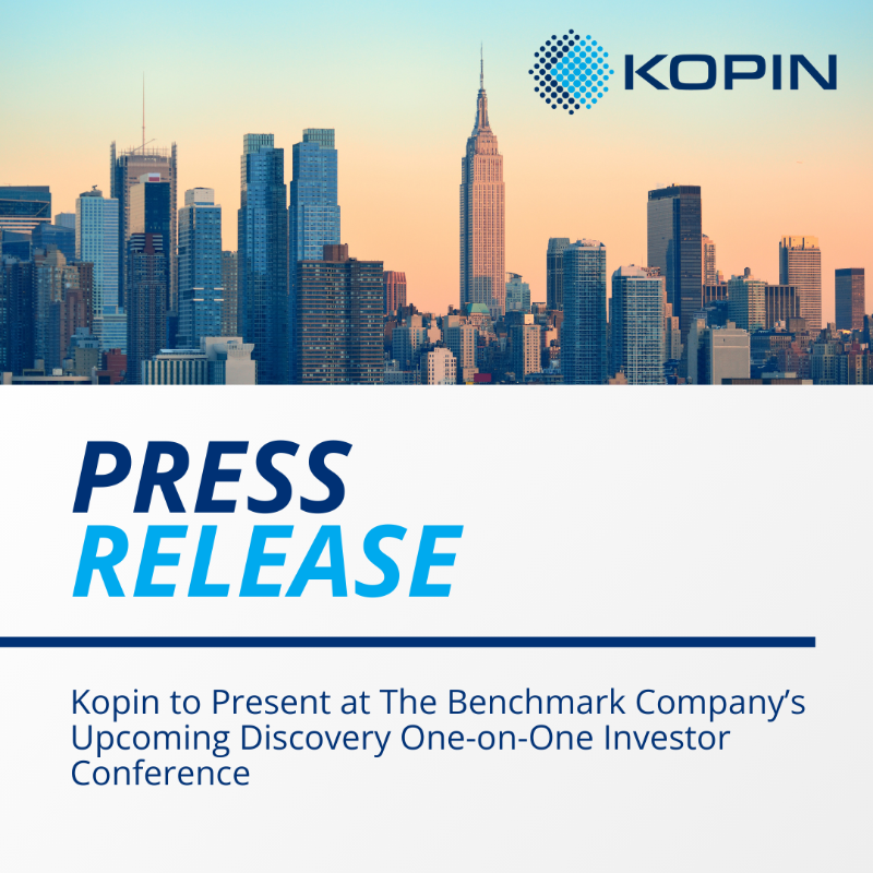 kopin's tweet photo. We’re headed to New York! This week @Kopin will present at The Benchmark Company’s Discovery One-on-One Investor Conference!
Our management team will be meeting directly with investors & analysts to share information about our vision & mission.
#BenchmarkConference #Investor