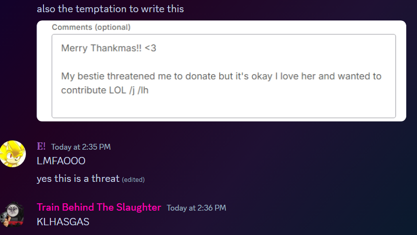 pinkibot's tweet photo. forced my best friend to donate earlier, and you should too <3 https://t.co/biSUAiXLO3