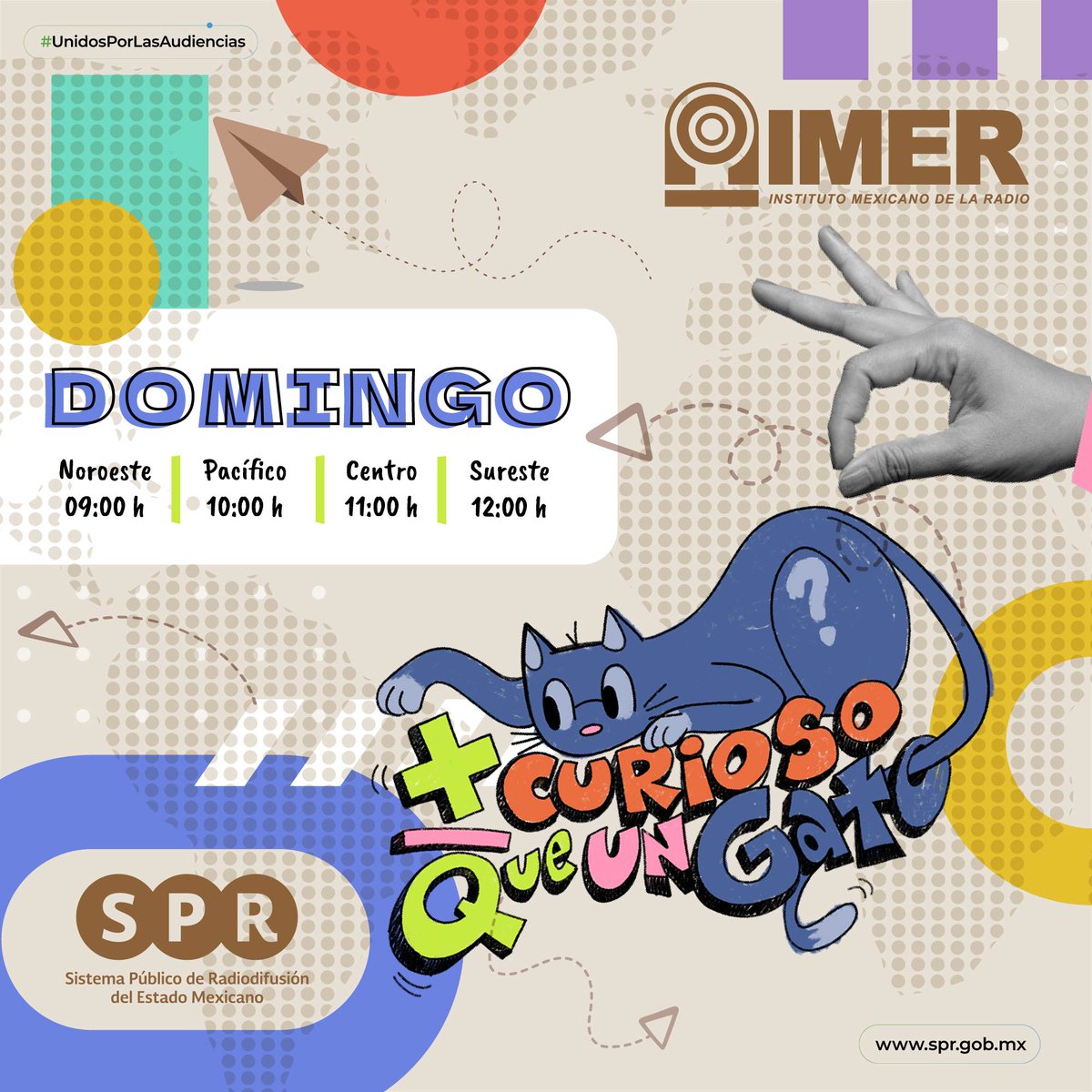 SPRMexico's tweet photo. Mientras Michelle nos habla sobre el nombre de algunos países, escucharemos "Canción del jardinero" de Koufequin.🤪
¡Esto y más en #MásCuriosoQueUnGato!🐈⬛🌌
🗓️08 de diciembre⏰11:00H en @LaPopular_imer, una emisora del @imerhoy por el📻#891FM
#UnidosPorLasAudiencias https://t.co/hPnjtlShyD
