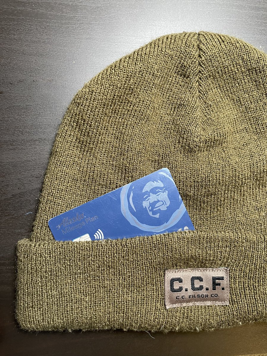 TheRevMMJ's tweet photo. @AlaskaAir @filson My @filson beanie & Alaska Air Mileage credit card, ready for another adventure ๐ซ
Check this out @Garyandsons_Co @raiderschica89 @CaringCamel travel awaits #alaskaxfilson https://t.co/ImVDHEzIah