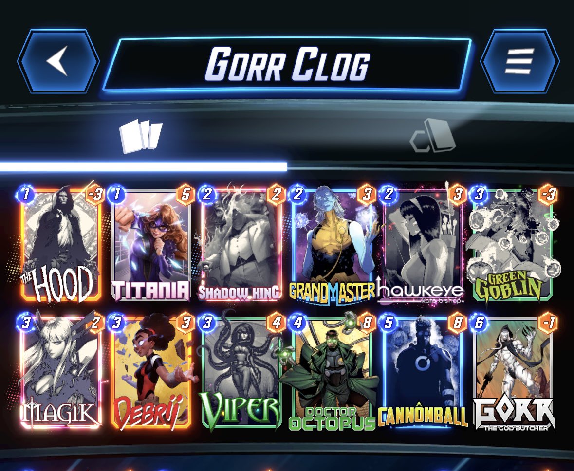 Infinite streak continues! Tied for fastest climb and this is the best rank getting to infinite. Played a bunch of decks. Started with Bob Ball and ended up finishing (96-100) with Gorr Clog. #MarvelSnap