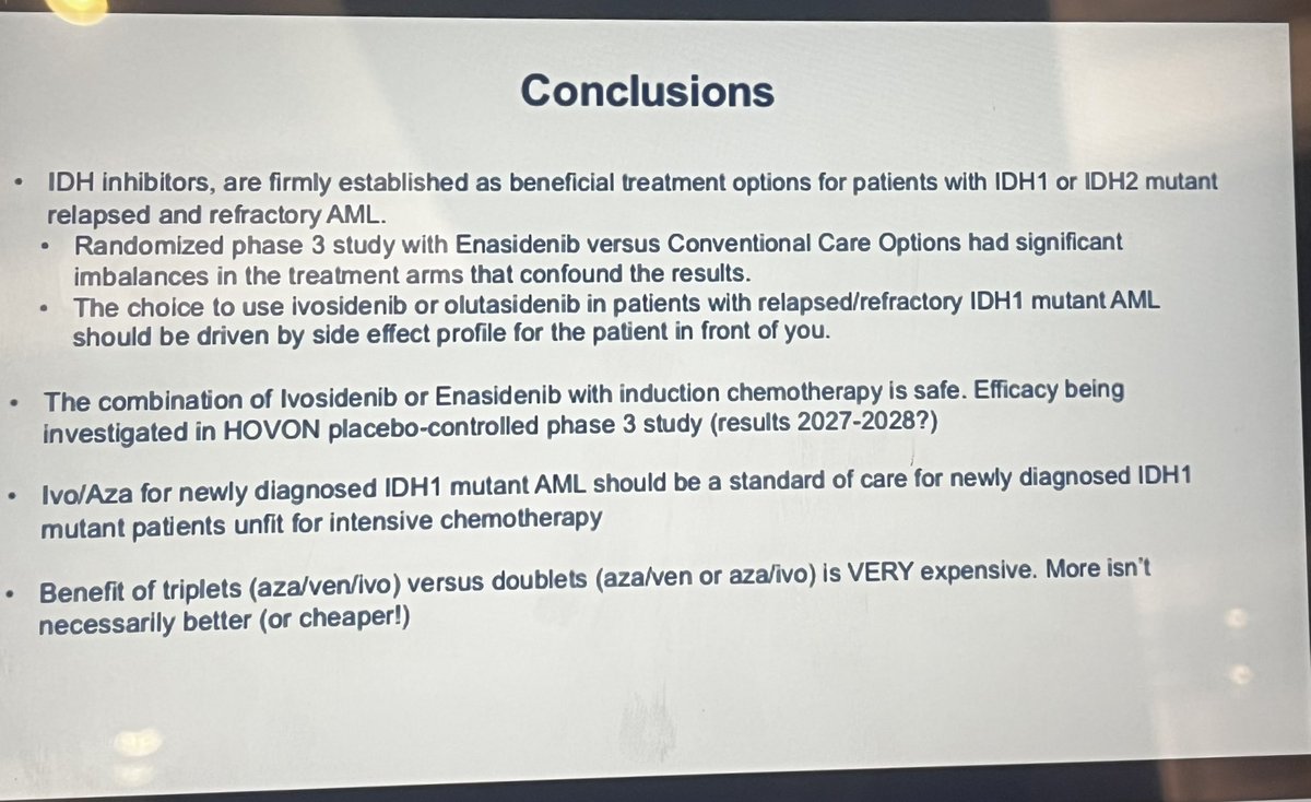 Gimenads's tweet image. More isn’t necessarily better (or cheaper!). Fantastic session on controversies in #AML at #ASH2024
