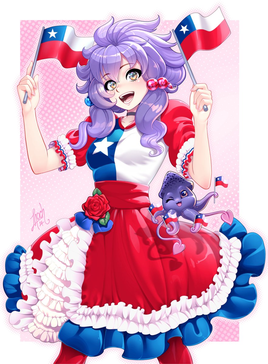 LaochVector's tweet image. 🙂Hola! Hoy les presento a Umiko. Fue una comisión. Es un personaje de una tienda que se llama Krakenware. La dibujé en septiembre y fue por las fiestas patrias en Chile.
Espero que les guste. Saludos!