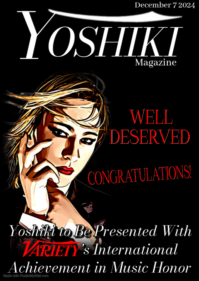 Rocklady19731's tweet photo. Congratulations @YoshikiOfficial!🎉
I had to make a Yoshiki magazine cover for you because of this wonderful achievement.🏆🎶
#FakeMagazineCover #YOSHIKI #Variety #fanart https://t.co/v5FZrRo4QS