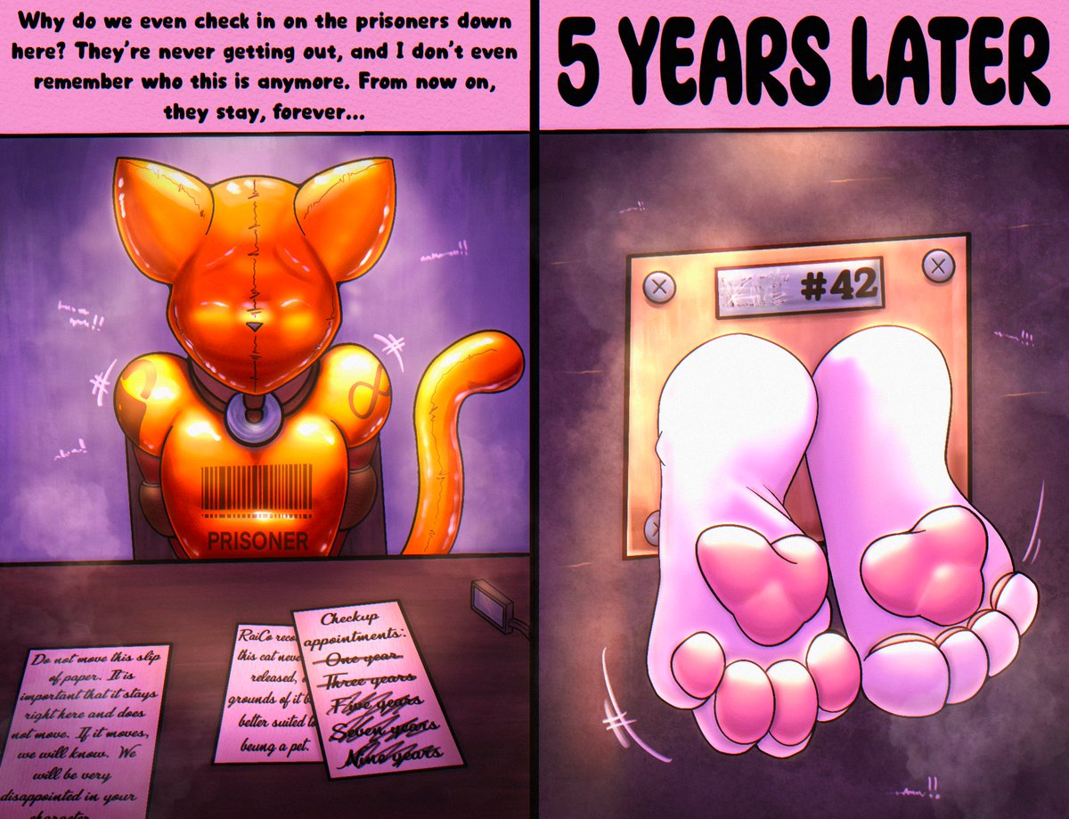Uh oh... looks like Kit is getting framed for something so he doesn't rat out RaiCo for any less than legal practices... and it looks like he isn't getting out for a while.

Maybe that's where he's been while this account has been quiet.
Art by: furaffinity.net/user/buntomo/