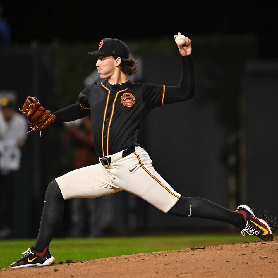 D1Baseball (@d1baseball) on Twitter photo Sophomore <a href="/MasonJEdwards/">Mason Edwards</a> has perhaps made the biggest jump of any returning <a href="/USC_Baseball/">USC Baseball</a> pitcher.
The lefty enjoyed a great summer in the <a href="/WCLBaseball/">West Coast League</a> (0.82 ERA in 22 innings) and added some oomph to his fastball this fall. Sophomore <a href="/MasonJEdwards/">Mason Edwards</a> has perhaps made the biggest jump of any returning <a href="/USC_Baseball/">USC Baseball</a> pitcher.
The lefty enjoyed a great summer in the <a href="/WCLBaseball/">West Coast League</a> (0.82 ERA in 22 innings) and added some oomph to his fastball this fall.