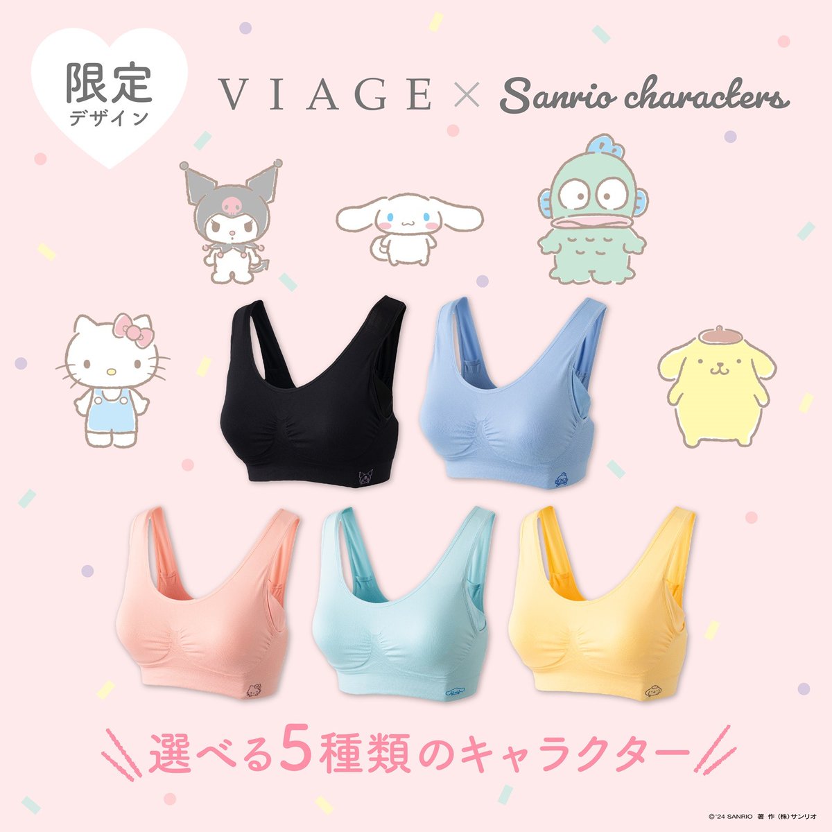 VIAGE（ヴィアージュ）からサンリオキャラクターズのナイトブラ（全5種