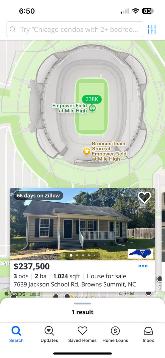 GenZInvests's tweet image. Cute 3 bed 2 bath in the middle of Mile High Stadium @zillowgonewild