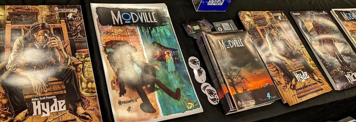 Mechanical_Cake's tweet photo. Sneak peek at @fanexposf of our new books! Sign up for #MechanicalCake updates on our website at
https://t.co/520lluho8B
#anexpo #fanexposanfrancisco #sanfrancisco #sf #graphicnovel #comics #coverart #art #storytelling #modville #ridleyscott #comiccon #convention #readmorebooks https://t.co/aDvM7SF6lT