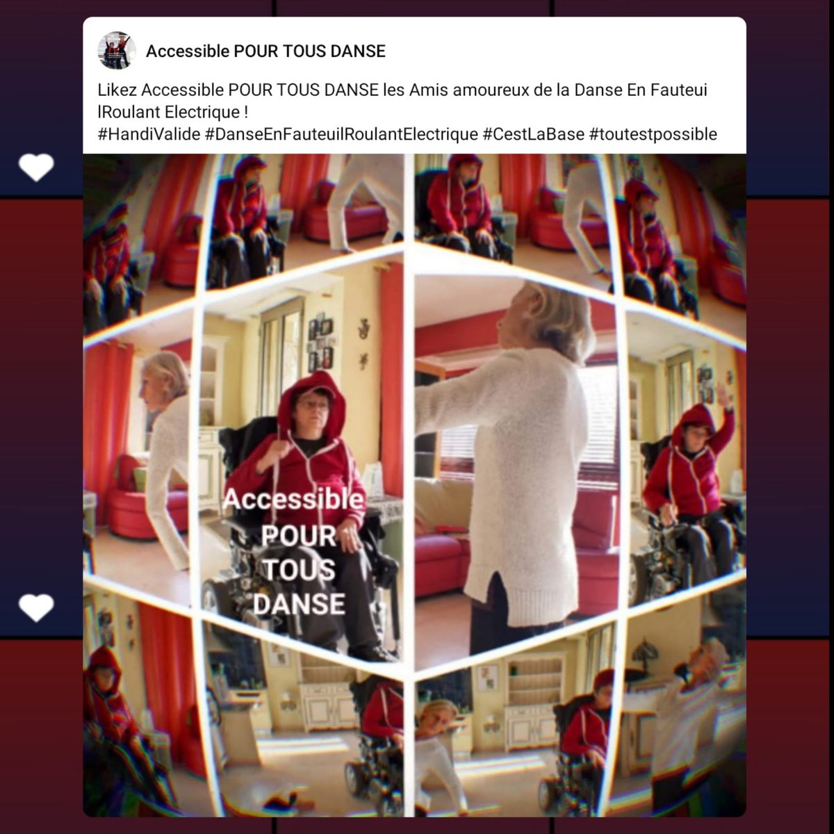 AccessibleDANSE's tweet photo. Follow @AccessibleDANSE !
#DanseEnFauteuilRoulantElectrique #HandiValide https://t.co/2rp7zq5FBs