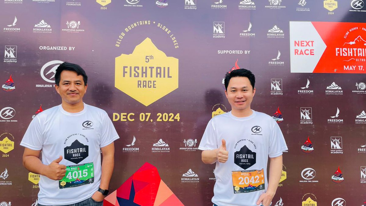 BiratNepal's tweet photo. Good morning from the beautiful #Pokhara, #Nepal.  @BholaRai30  and @dawa_rinji  are all set to run today! 🏃‍♂️🏃‍♀️ Ready to give it their all in the #FishtailRace2024! 💪 Let’s cheer them on as they run for a cause! 🙌 #DonateNow #RunForTBRecovery https://t.co/XZFnrfqjbO https://t.co/Q883J9xclj