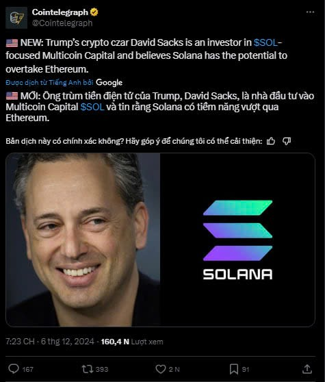vncrypto91's tweet photo. Cố vấn Crypto của Trump - #DavidSacks đầu tư vào Multicoin Capital và đây cũng là 1 trong 3 Investors (Tier 1) của #Graident 🤓 https://t.co/F4zCI5FCCm
