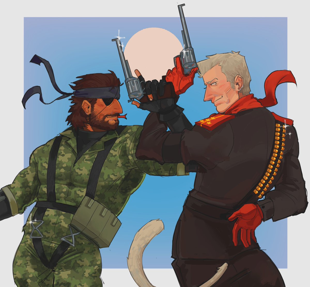 rypicu's tweet photo. weird courtship dance between a cat and a snake #bosselot #mgs https://t.co/QPA7nJRzbb