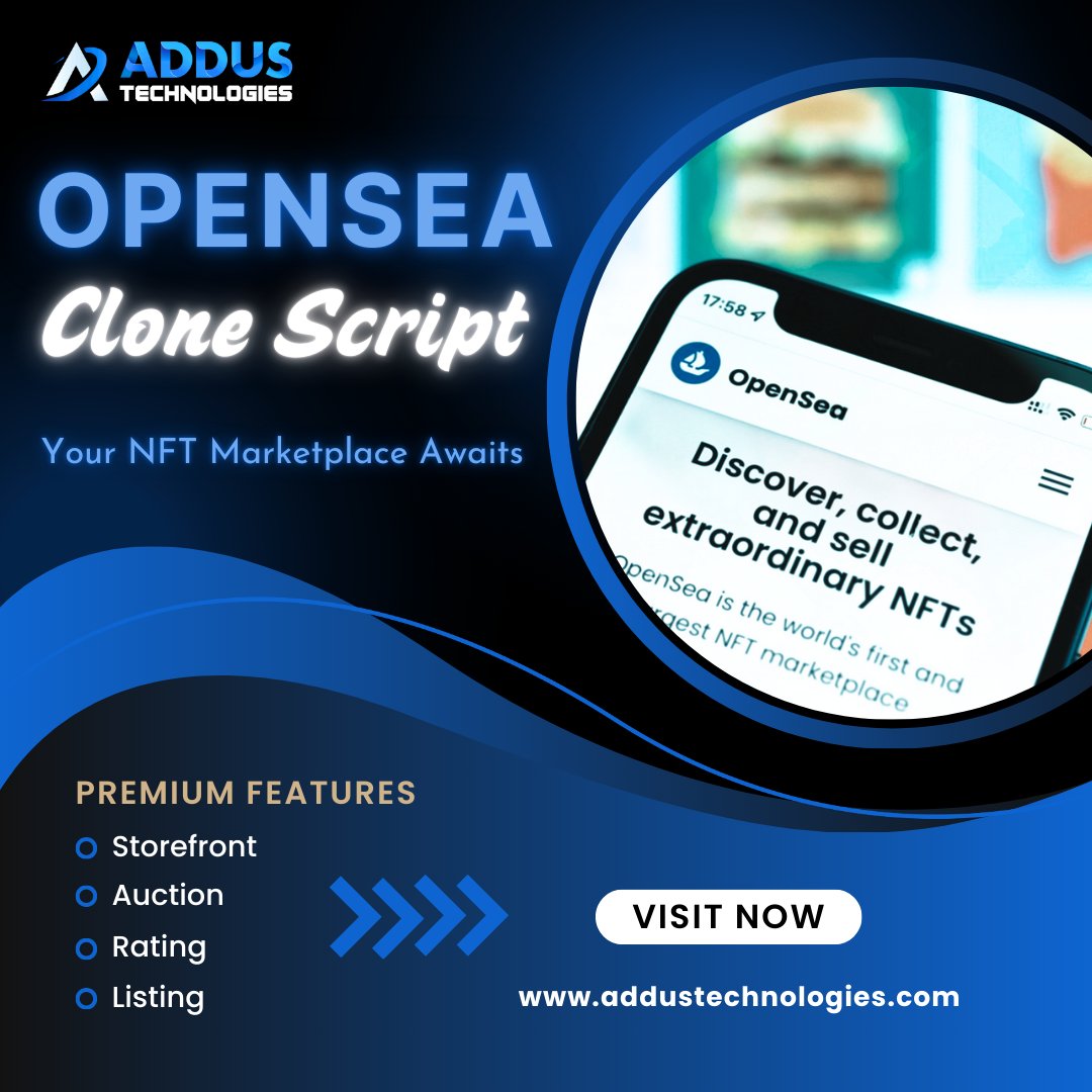 addustech's tweet image. Do you want to start your own #NFTMarketplace, like OpenSea? With the powerful #OpenSeaCloneScript, begin your #NFT journey with #Addus today!
To Know More - addustechnologies.com/opensea-clone-…
#nftrevolution #nftbusiness #nftplatform #usa #uk #dubai #australia #canada #japan #southkorea