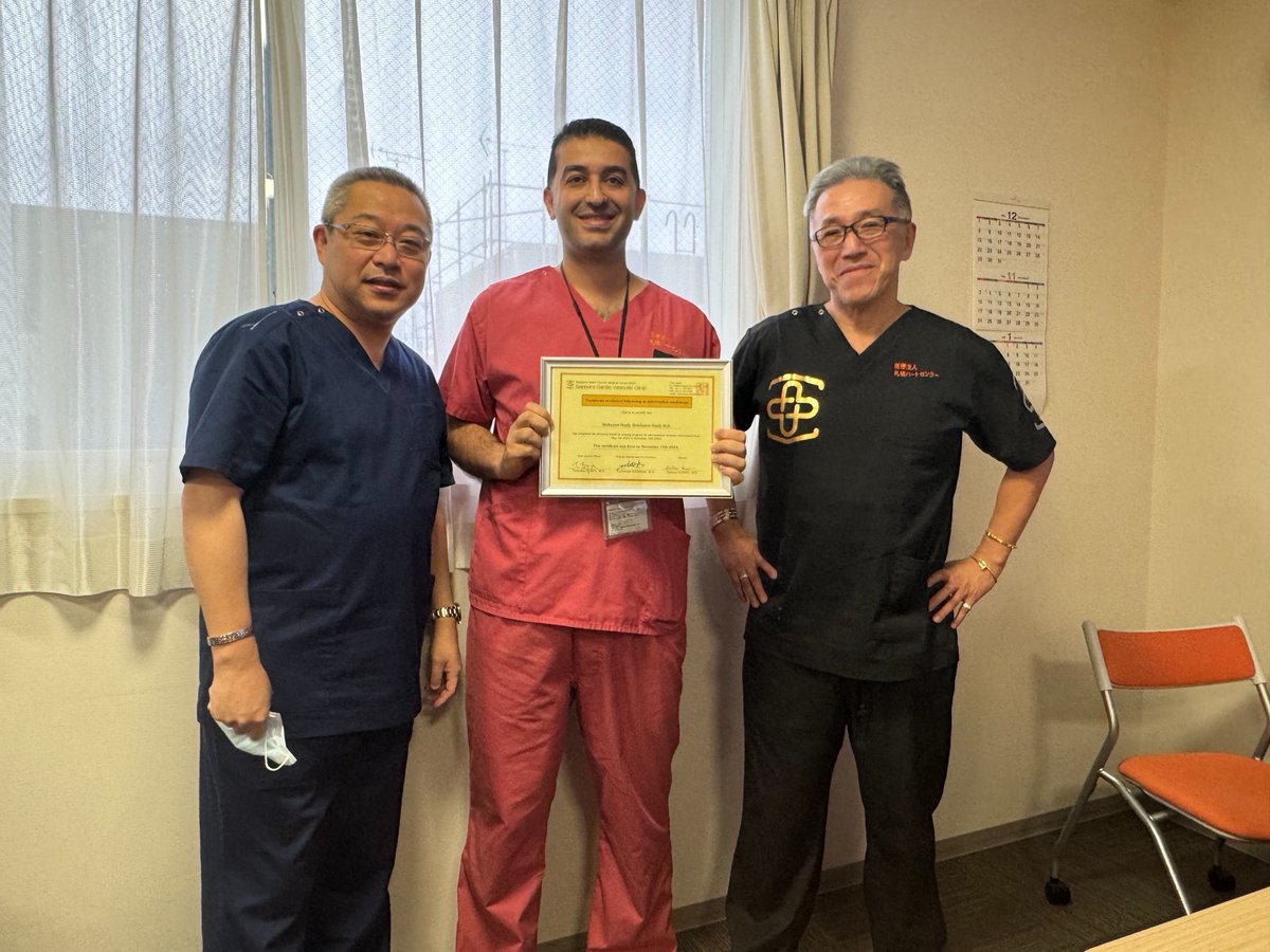 Mohamed Hanfy (@hanfy82) on Twitter photo Thank you to Prof. Fujita, Prof. Kashima, Kuramitsu-senseiand the SCVC family for their kindness and support. Your teaching in PCI, rotablation, CTO, and TAVI during my 19 months of training has been invaluable<a href="/rotamonster/">ROTAMONSTER</a>
<a href="/Laserrman/">Tsutomu Fujita MD</a> <a href="/SKuramitsu0511/">Shoichi Kuramitsu, MD, PhD, FACC, FSCAI</a> Thank you to Prof. Fujita, Prof. Kashima, Kuramitsu-senseiand the SCVC family for their kindness and support. Your teaching in PCI, rotablation, CTO, and TAVI during my 19 months of training has been invaluable<a href="/rotamonster/">ROTAMONSTER</a>
<a href="/Laserrman/">Tsutomu Fujita MD</a> <a href="/SKuramitsu0511/">Shoichi Kuramitsu, MD, PhD, FACC, FSCAI</a>
