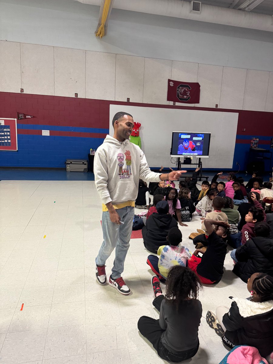 We are so appreciative of Author Shawn Beach for reinforcing life lessons while helping us sustain the joy of reading as our guest during this month's First Friday Townhalls. A HUGE THANK YOU for autographing copies of your Jam &amp; Jelly book for all  our Eagles. <a href="/RichlandOne/">Richland One Schools</a>