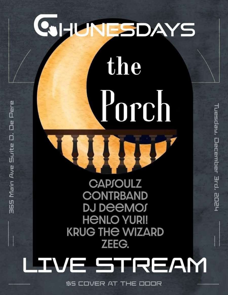 Chunesdays's tweet photo. Our latest show at The Porch in De Pere was a success! We host this event and stream here every first Tuesday of the month 😉 https://t.co/PO2T2EnY10