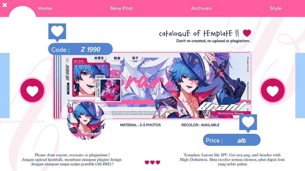 🌷⭑ ae-bie! template layout📌 tweet media